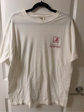 Comfort Colors White University of Alabama Short Sleeve Tee with Crimson Logo